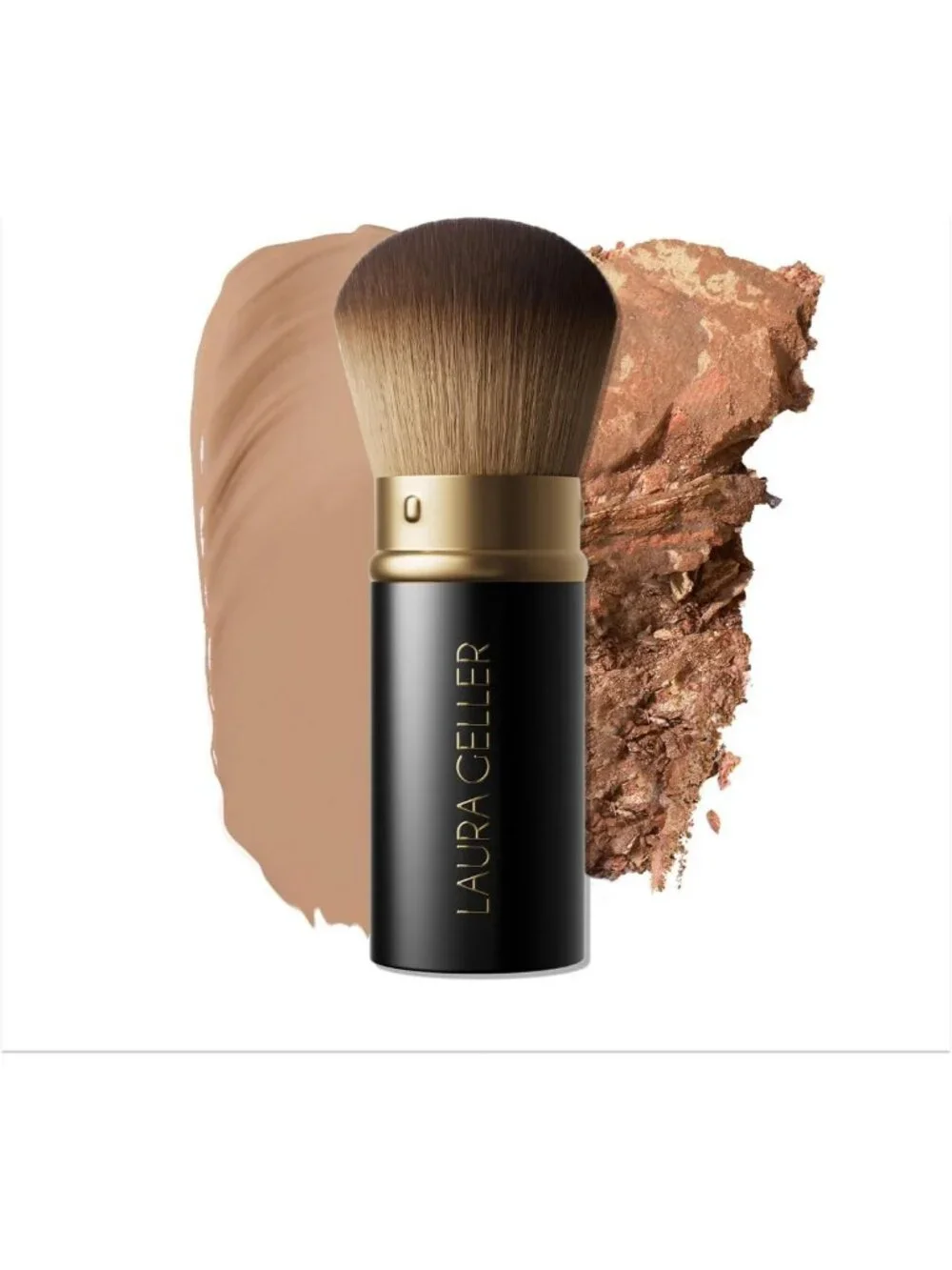 Medium Baked Foundation & Retractable Kabuki Brush Makeup Set - Flawless Finish